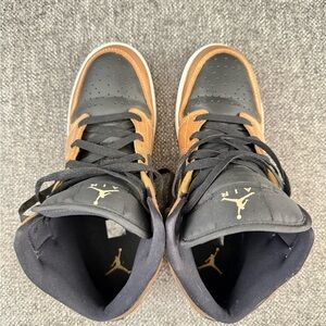 Jordan Black and Gold Sneakers